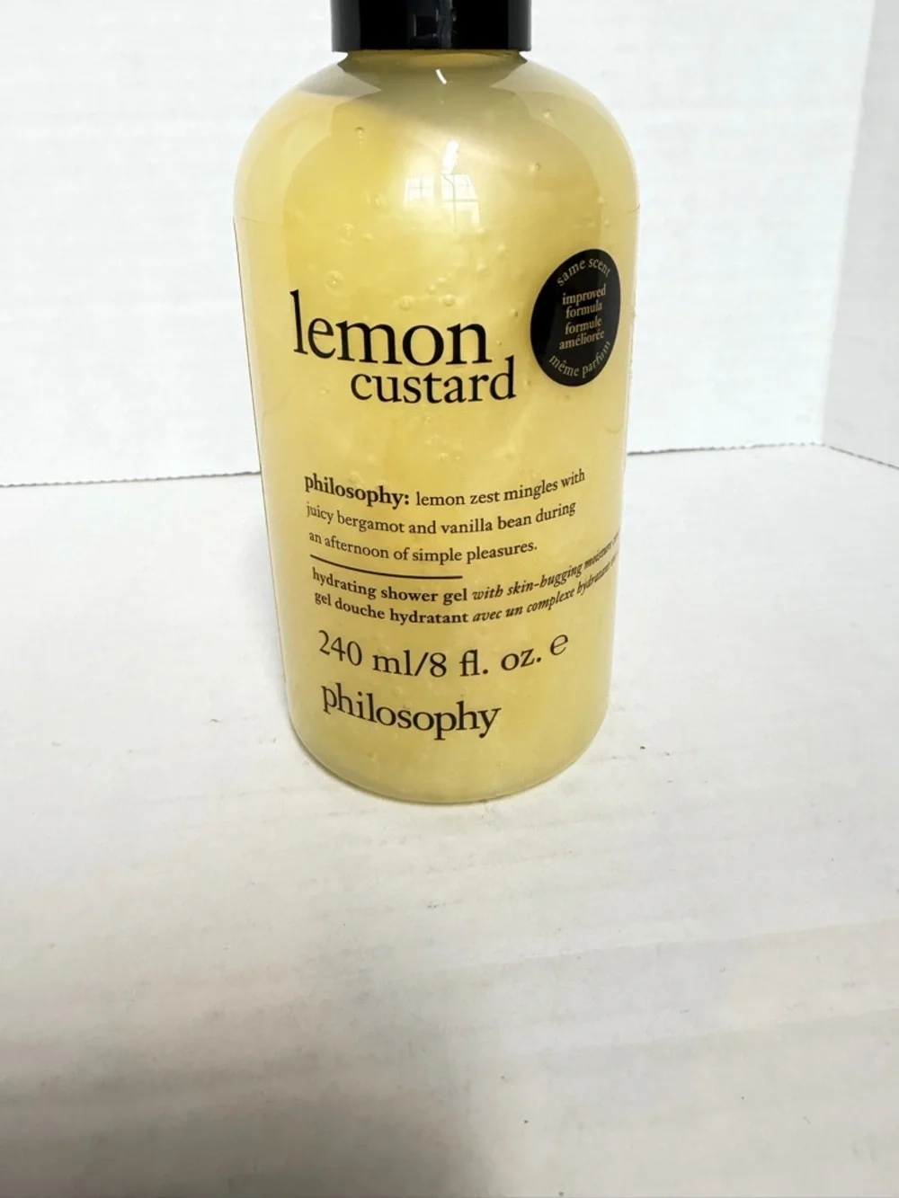 Philosophy Lemon Custard Hydrating Shower Gel 8 oz Bergamot Vanilla Bath Wash - Picture 2 of 7